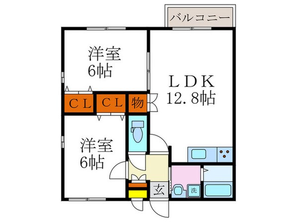 デファーンドル長岡京の物件間取画像